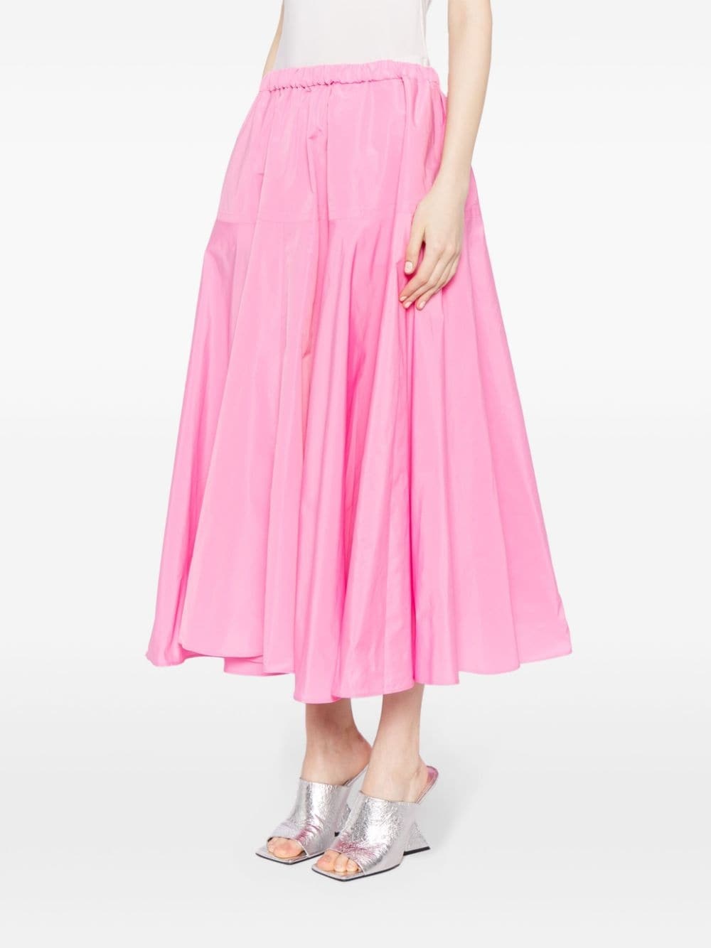pleat-detailing midi skirt - 3