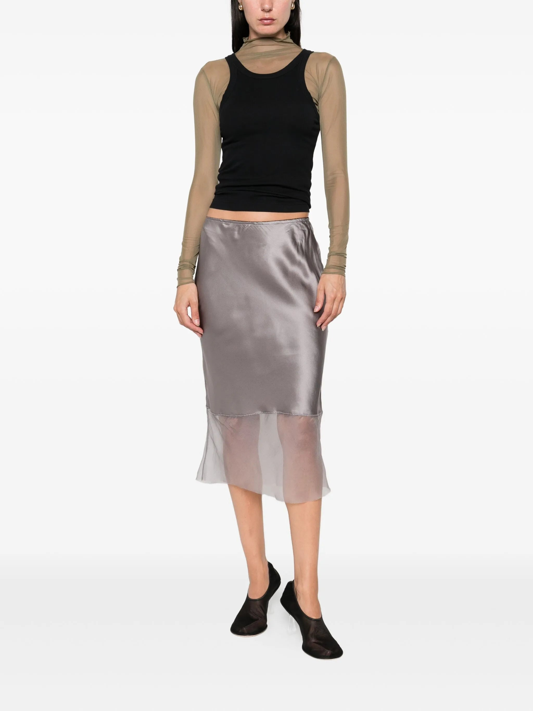 The Garment Catania Silk-panelled Slip Skirt - 3