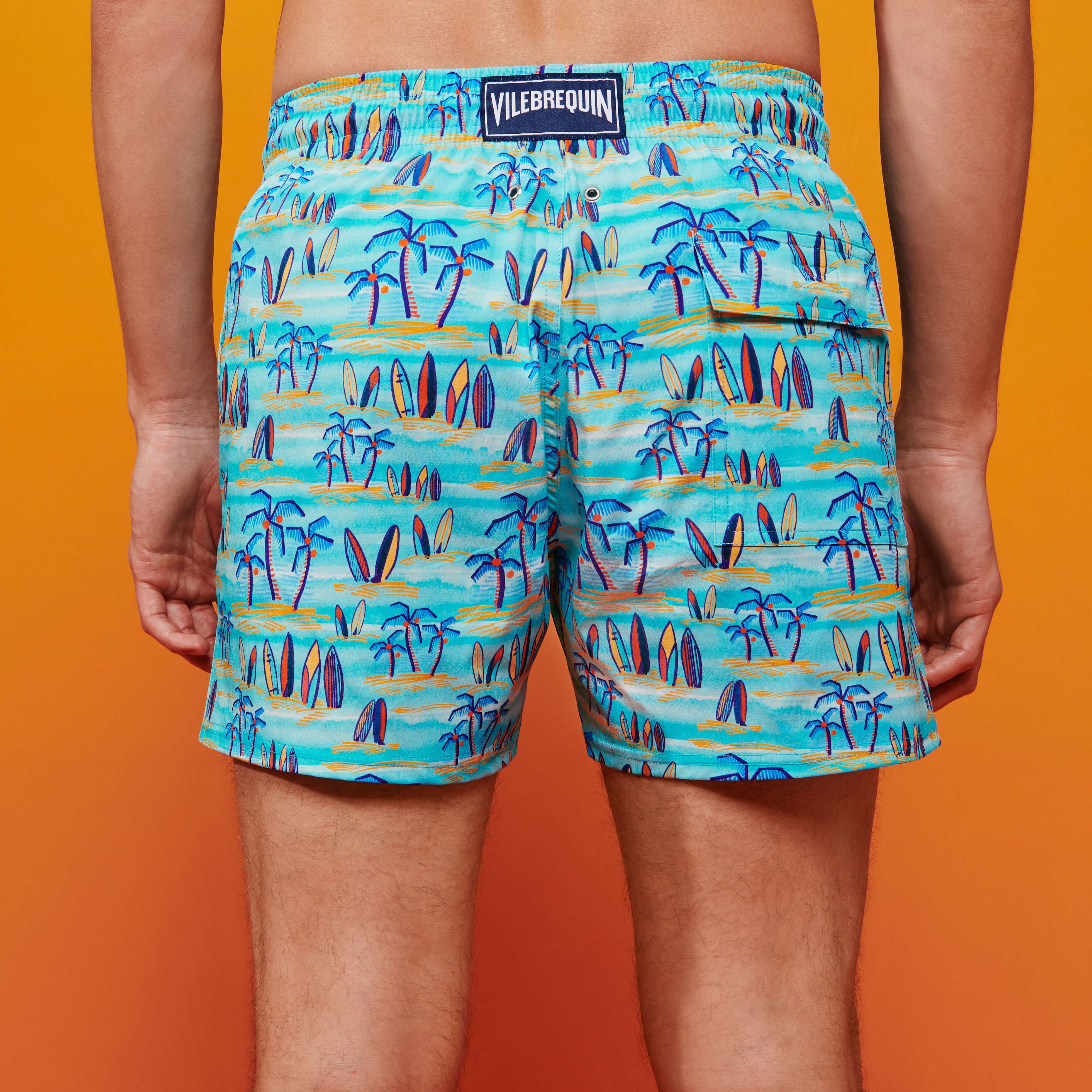 Men Stretch Swim Trunks Palms & Surfs - Vilebrequin x The Beach Boys - 4