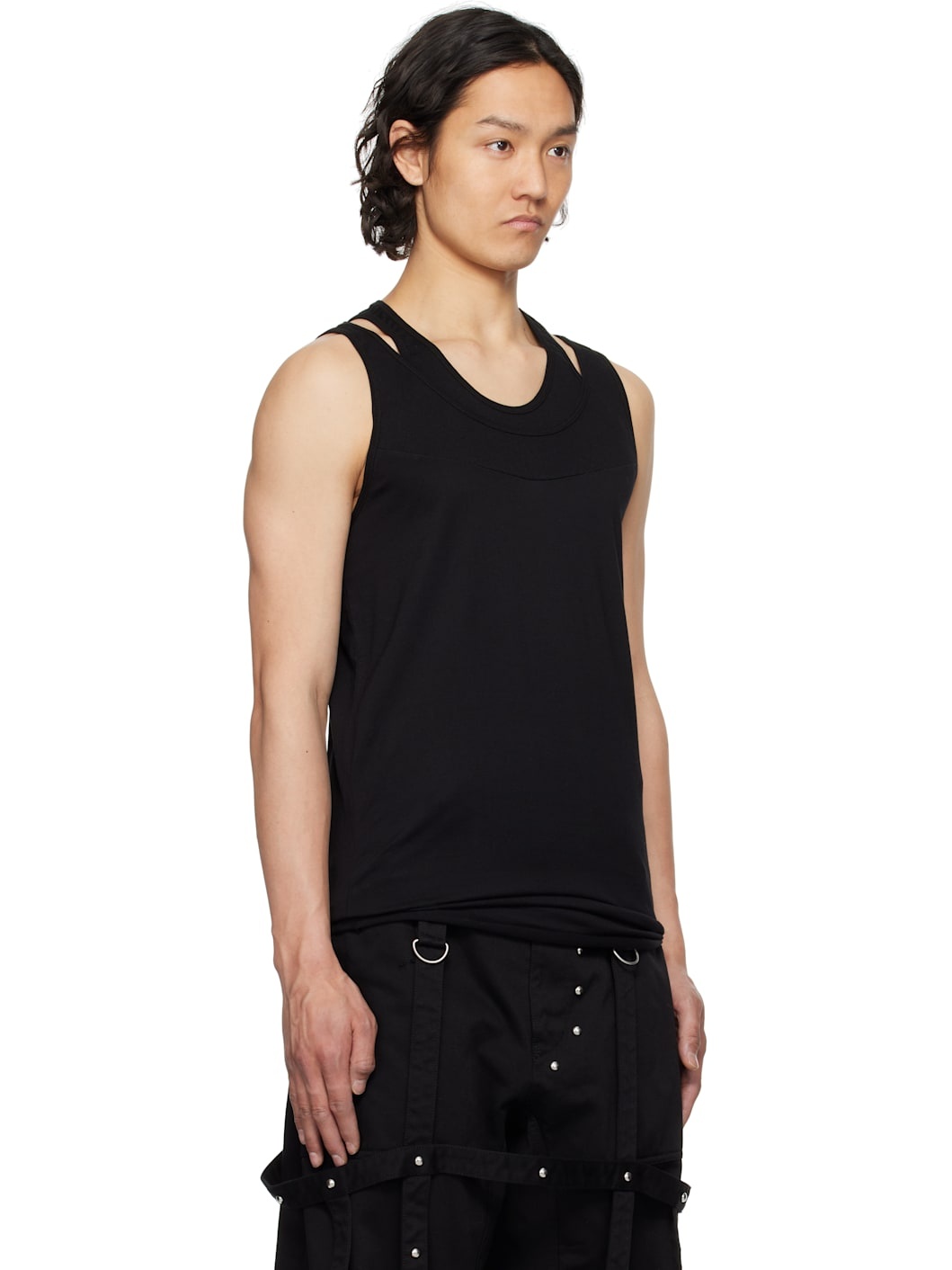 Black Layered Tank Top - 2