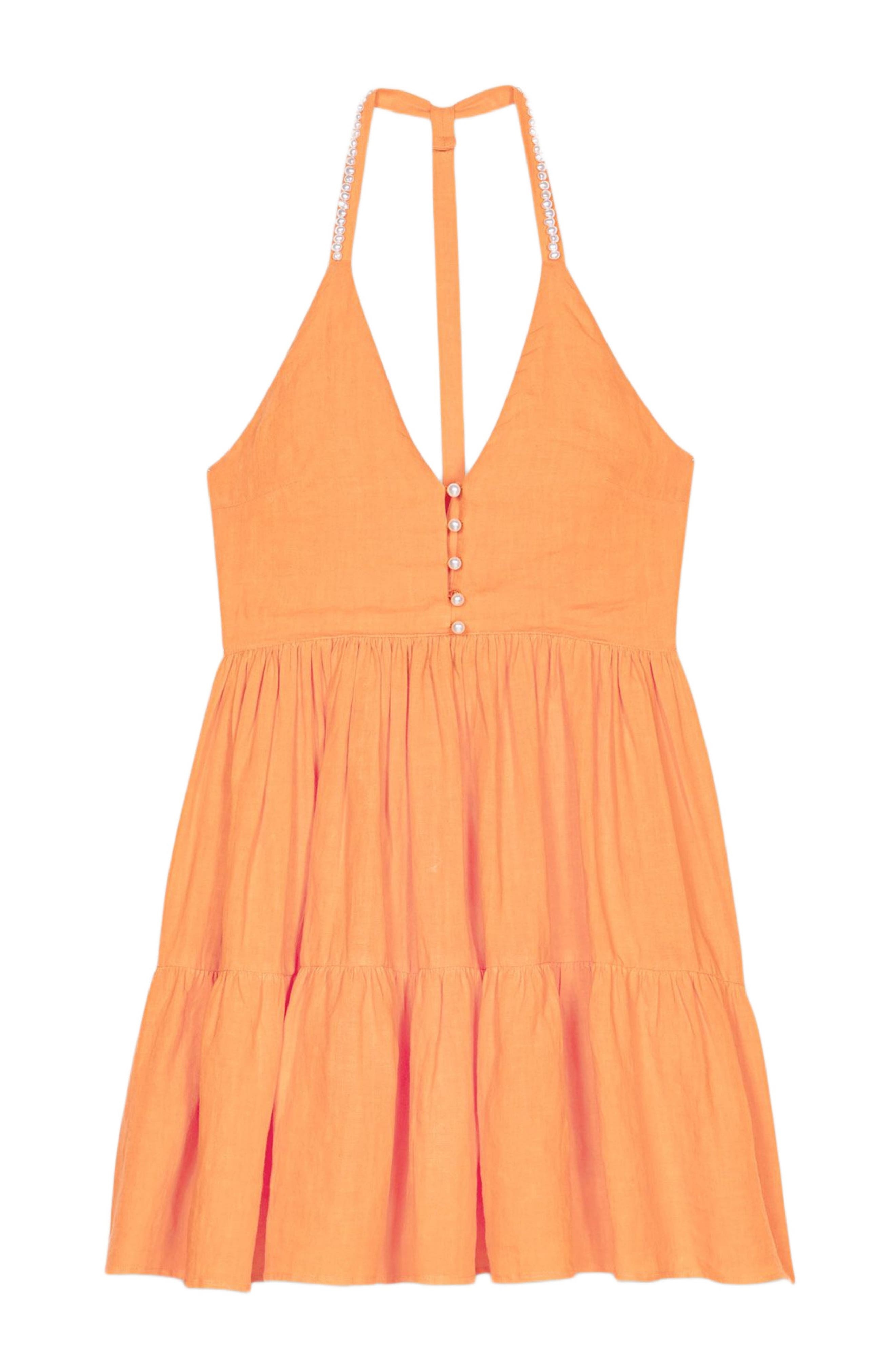 maje Short linen dress in Orange at Nordstrom - 6