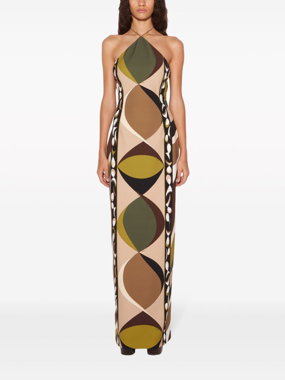 Pesci-print halterneck dress - 2