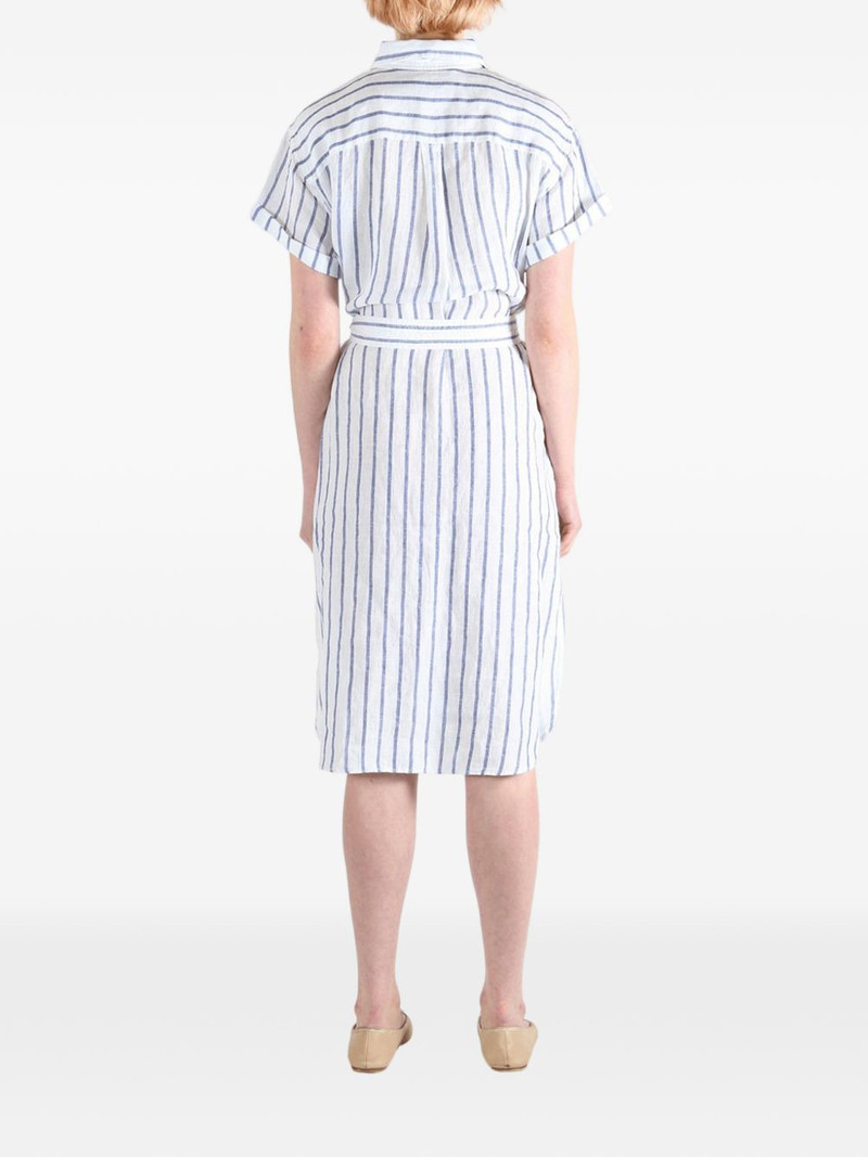 striped-pattern tie-waist midi shirt dress 4