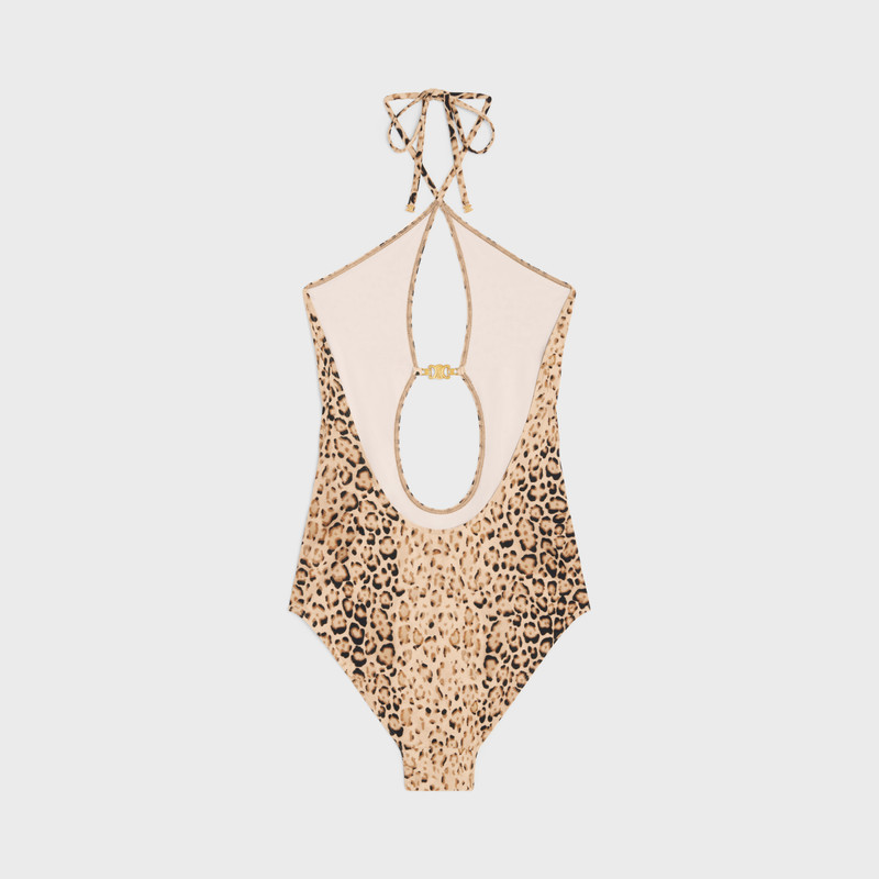 CELINE swimsuit in leopard print matte jersey outlook