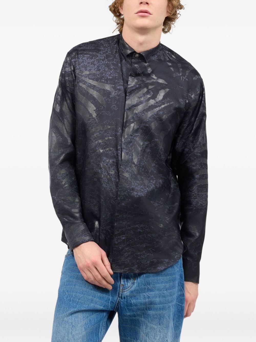animal-print silk shirt - 3