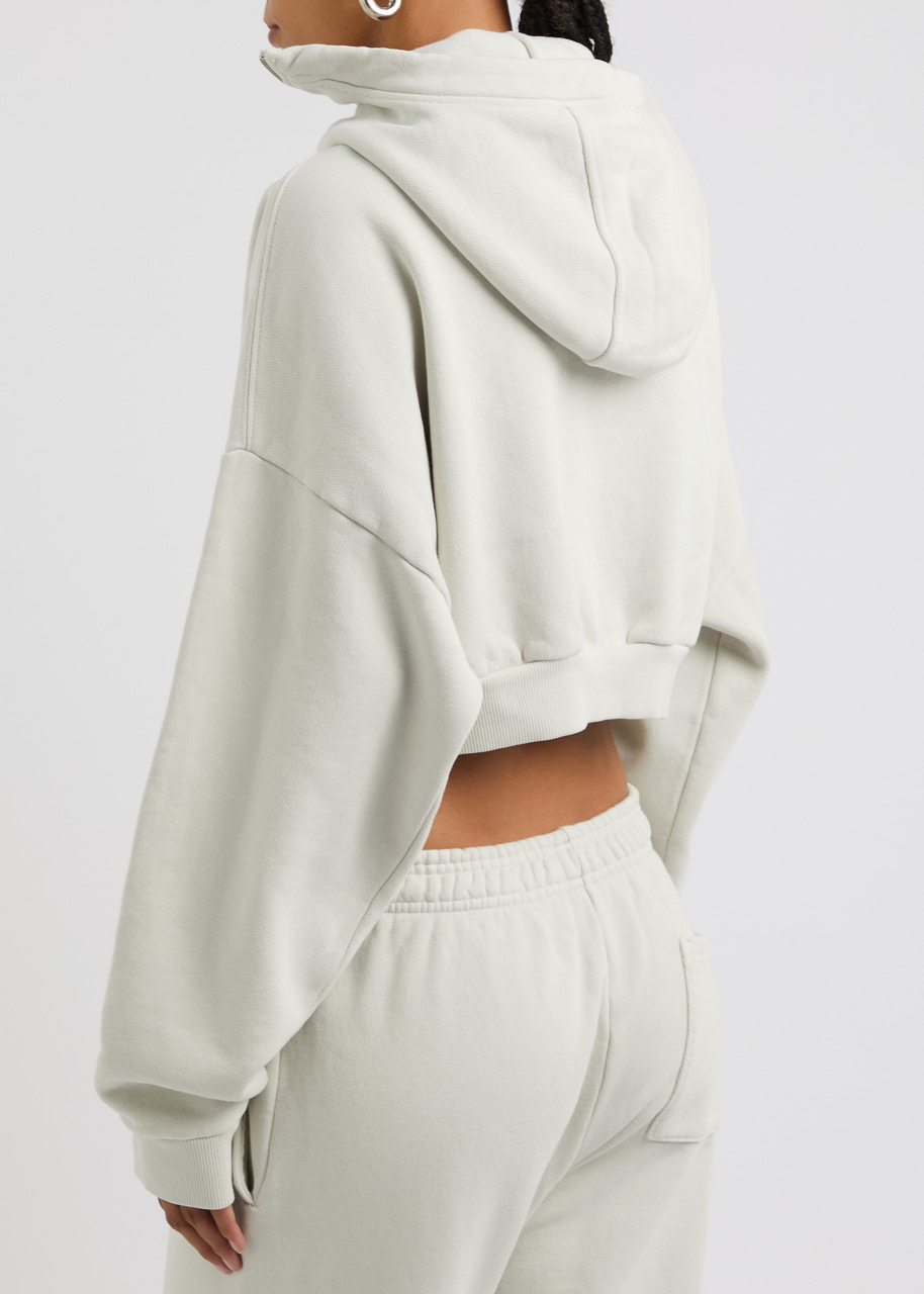 Entire Studios Cropped Hooded Cotton Sweatshirt - 3