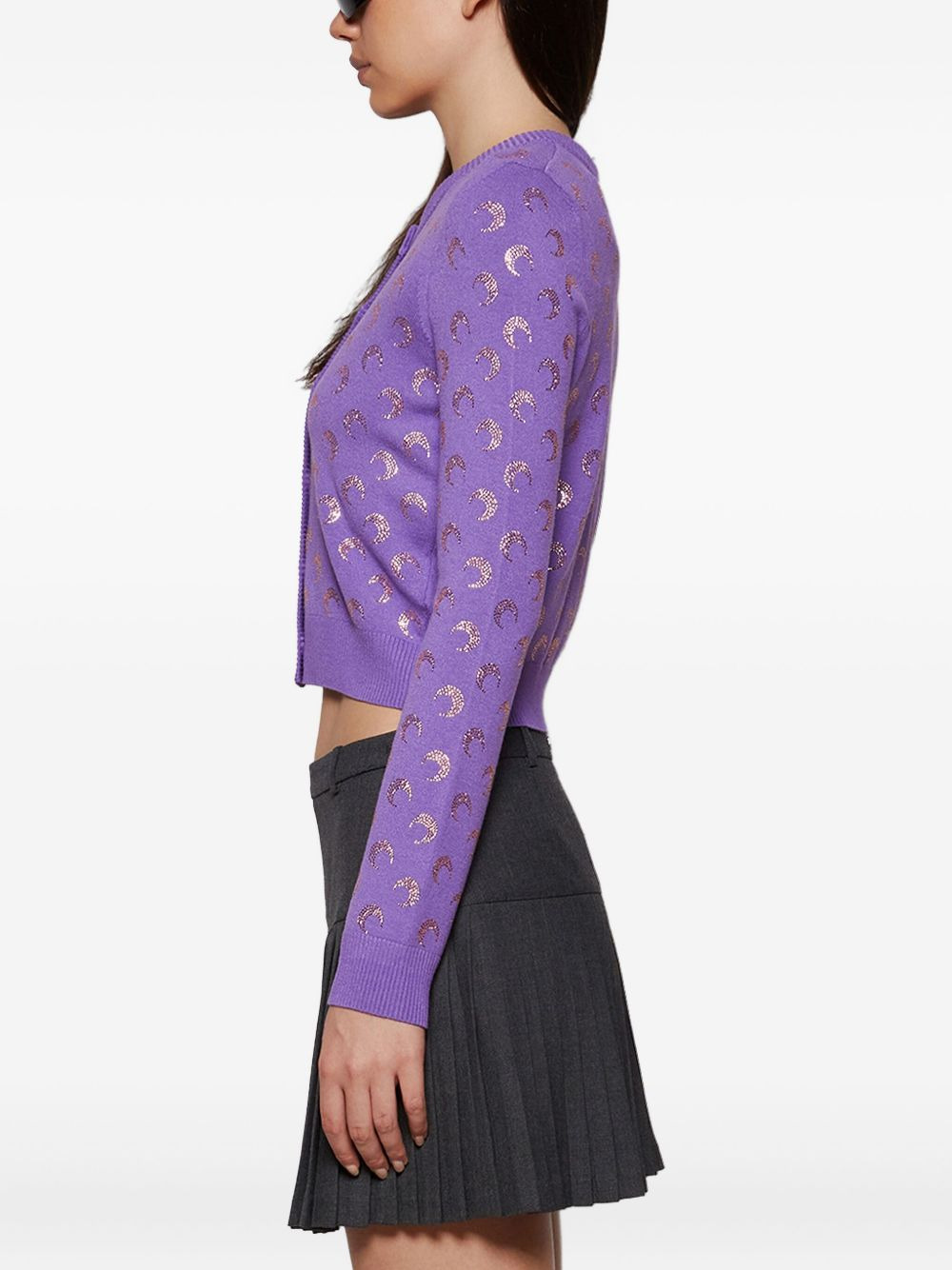 moon-pattern long-sleeve cardigan - 4