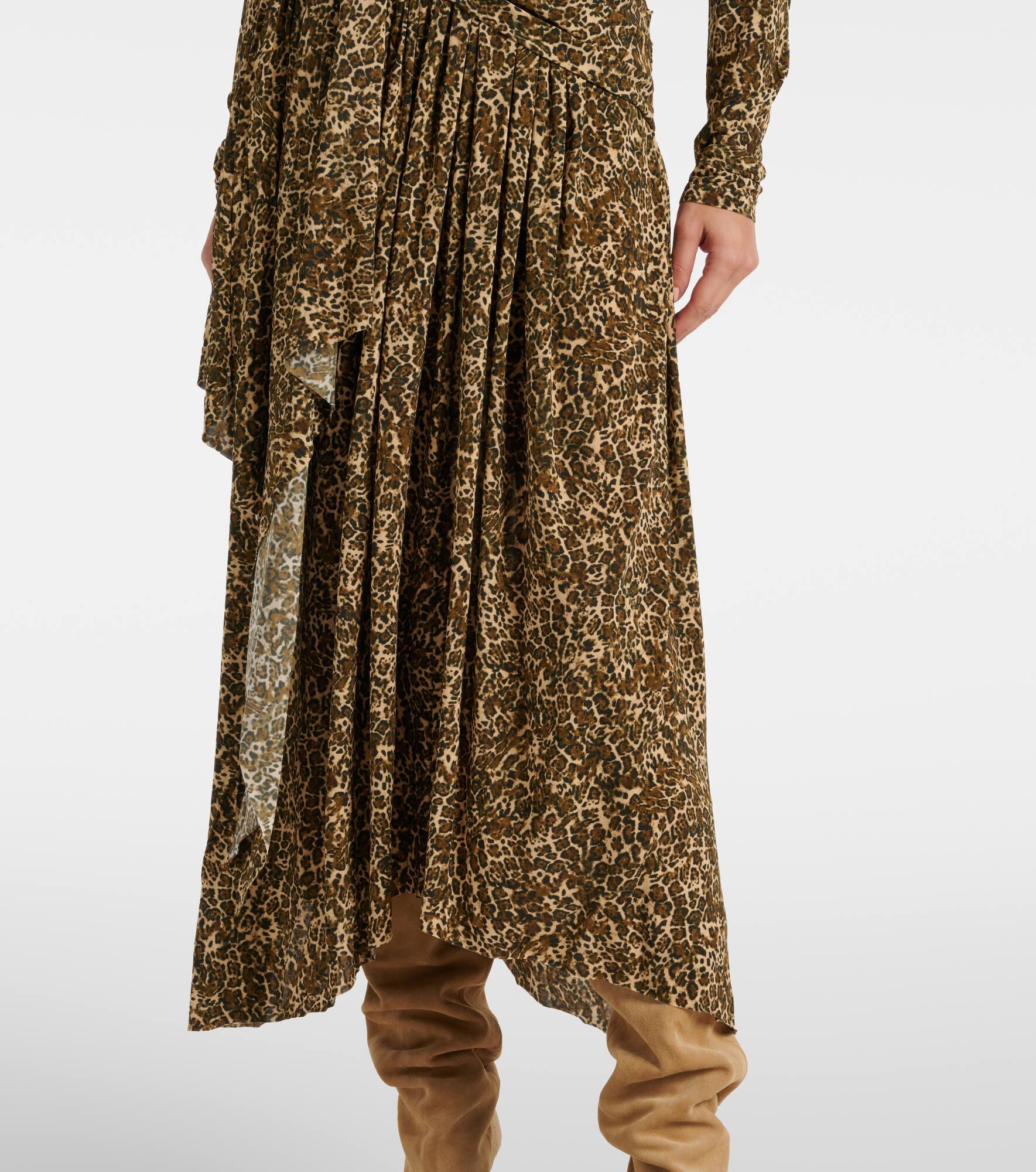 Zeidi draped leopard-print maxi dress - 5