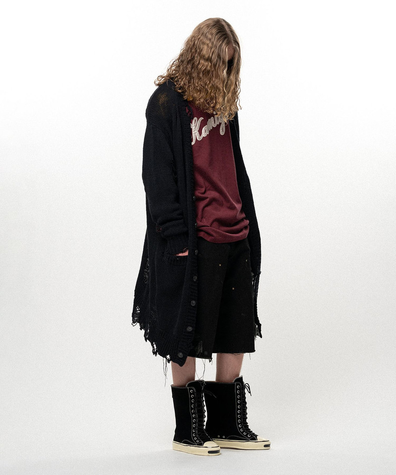 Damaged Low Gauge Long Cardigan 7