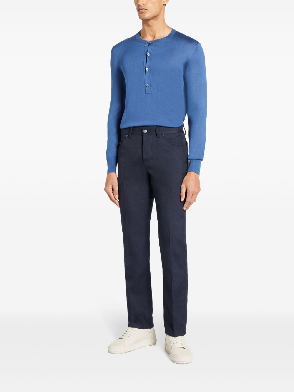 Henley knitted silk top - 2