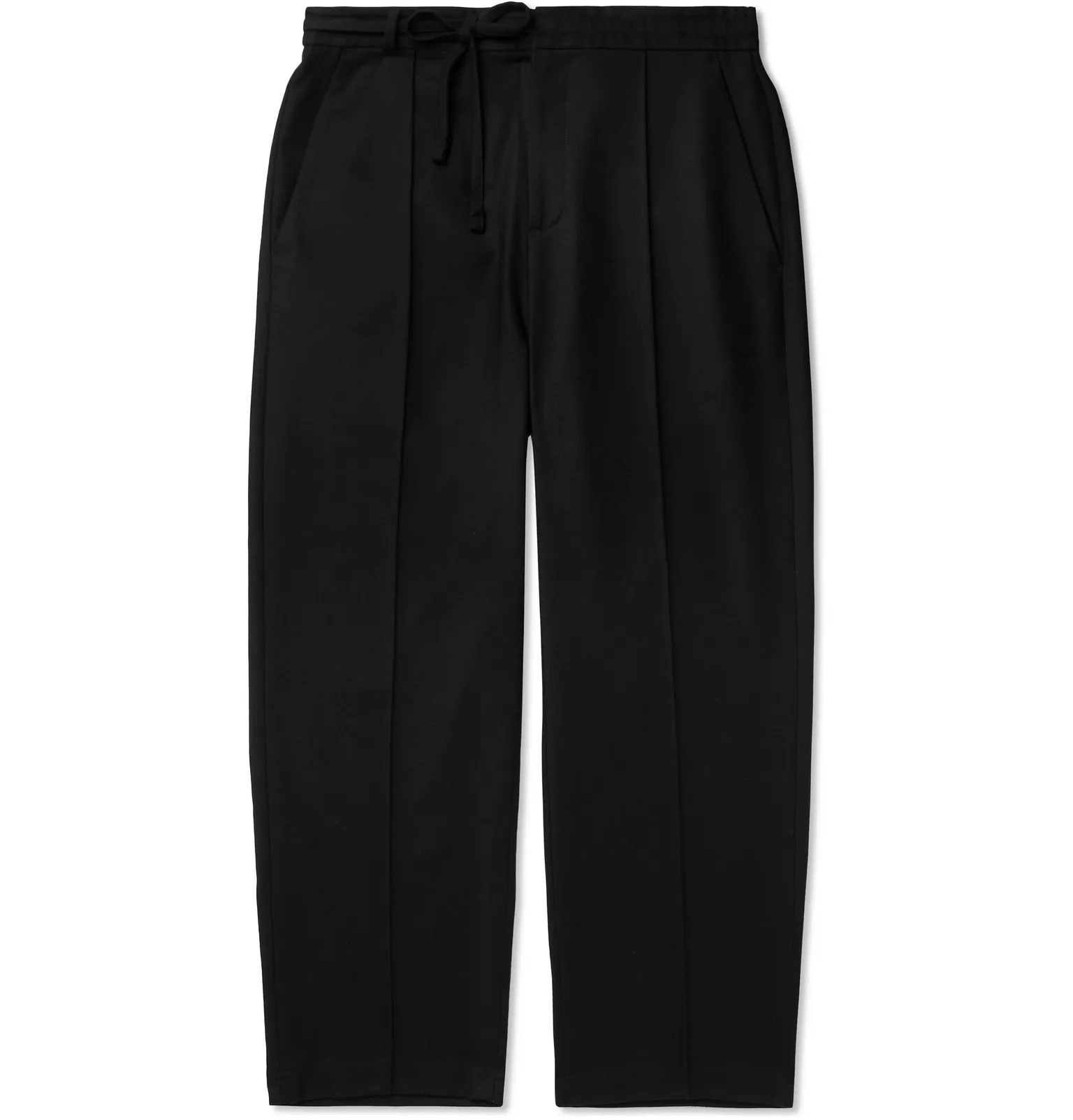 Virgin Wool-Flannel Drawstring Trousers - 1