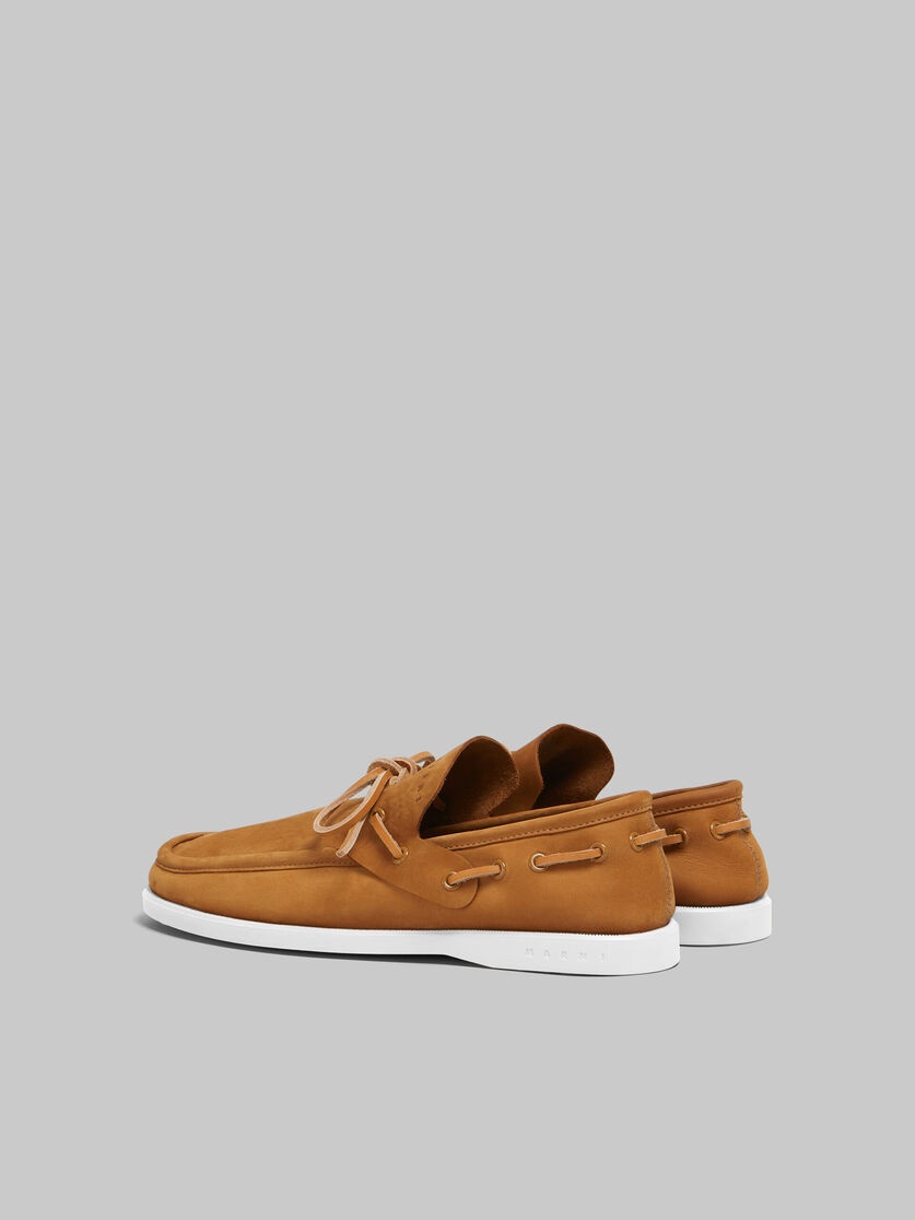 BROWN NUBUCK BOAT LOAFER - 3