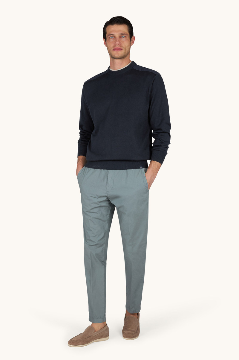 Paul & Shark CREW‑NECK SWEATER IN SILK AND COTTON WITH WOOL AND SILK DETAILS outlook
