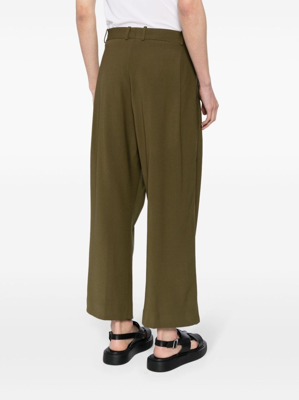 pleated cropped trousers - 4