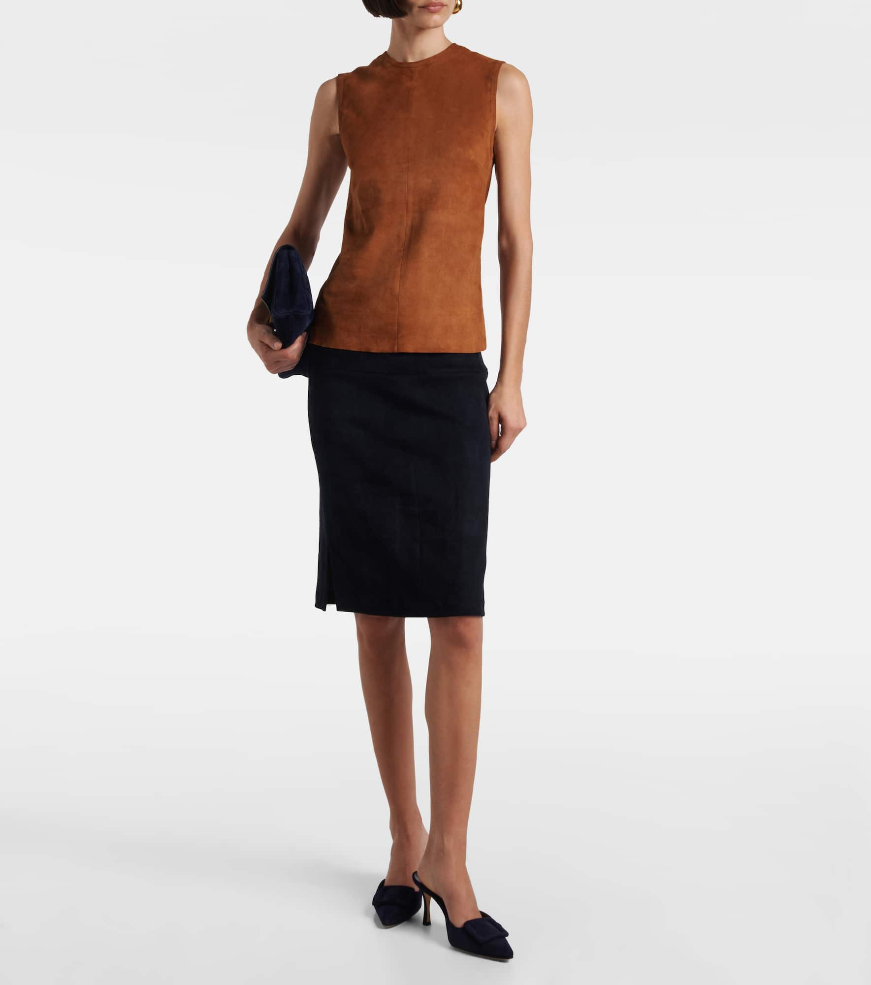 Gin suede pencil skirt - 2