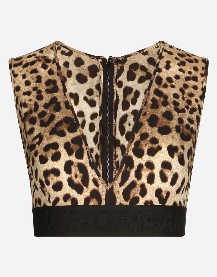 Leopard-print charmeuse top - 1