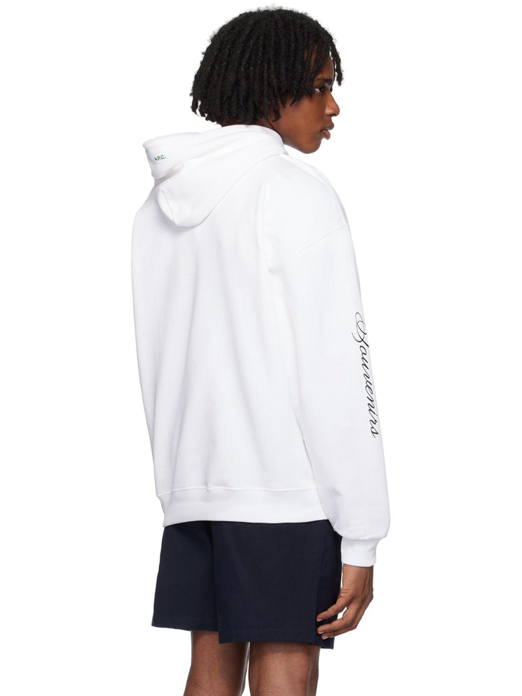 White JJJJound Edition 'Hôtel Souvenirs' Hoodie - 3