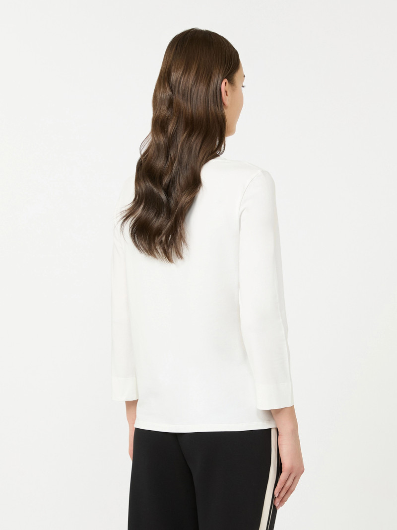 DURATA Cotton knit T-shirt - WHITE 4