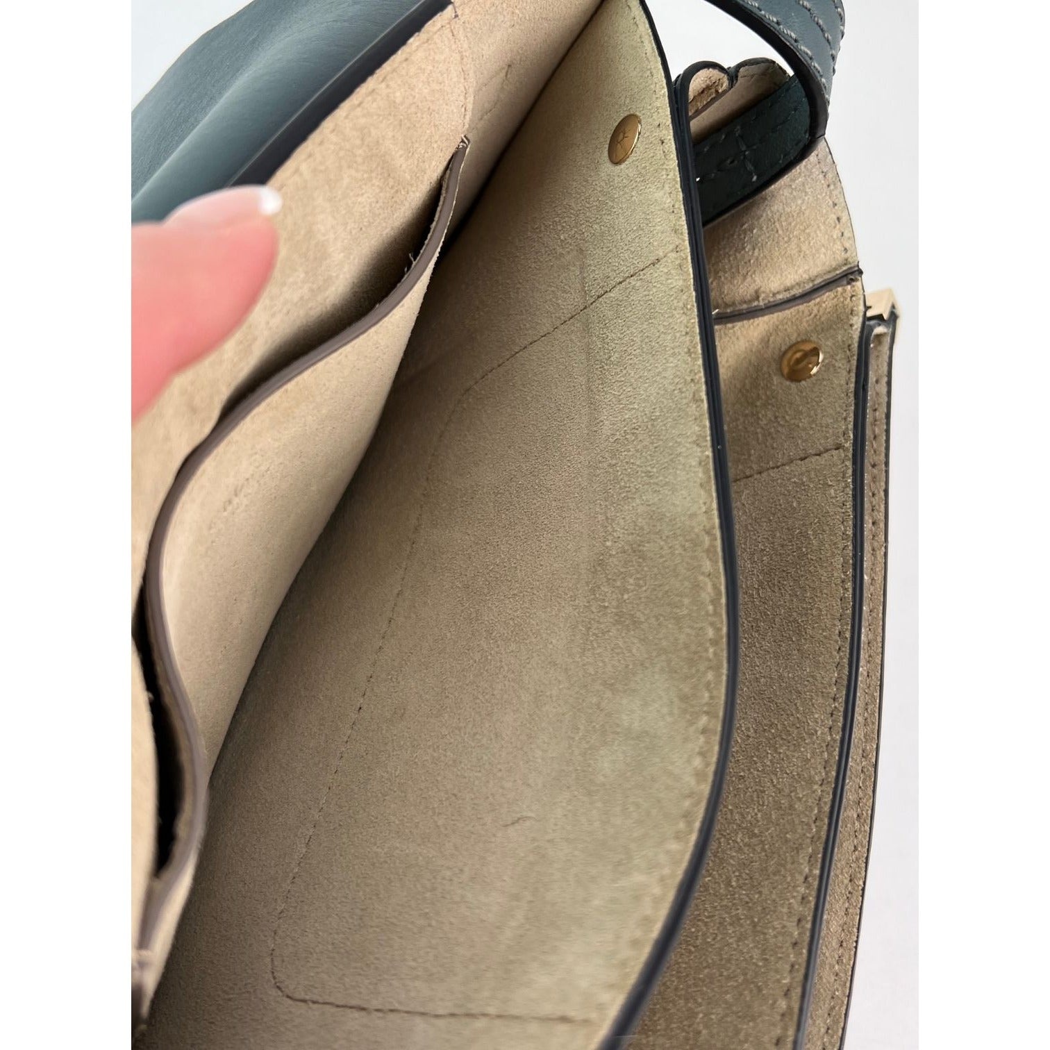 Chloe Faye Chain Suede Leather Gray Blue Crossbody Bag - 9
