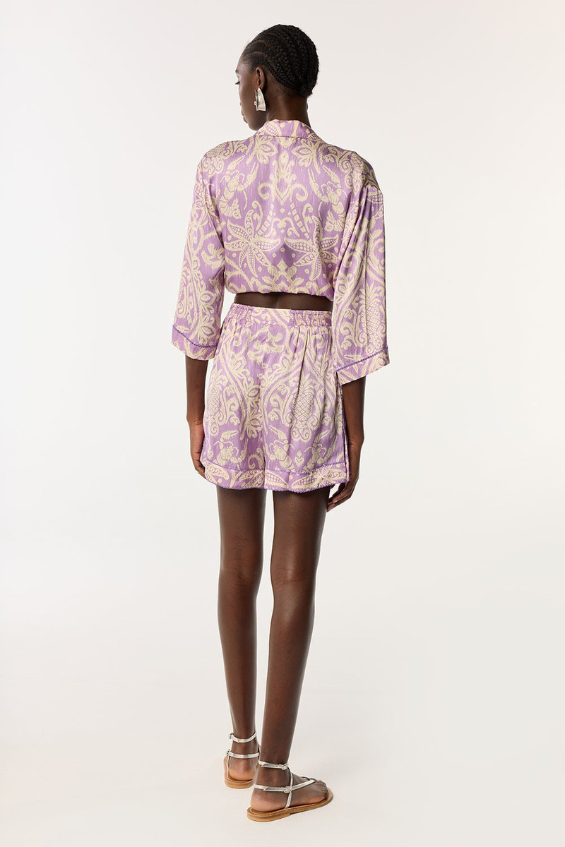 Short Isabelle - Purple Macro Ikat 3