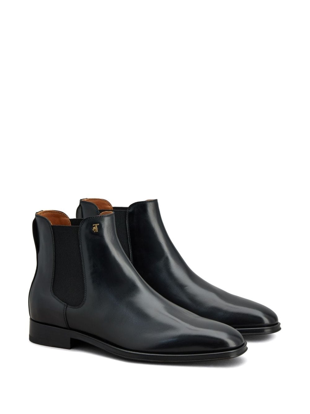 logo-plaque leather ankle boots - 2