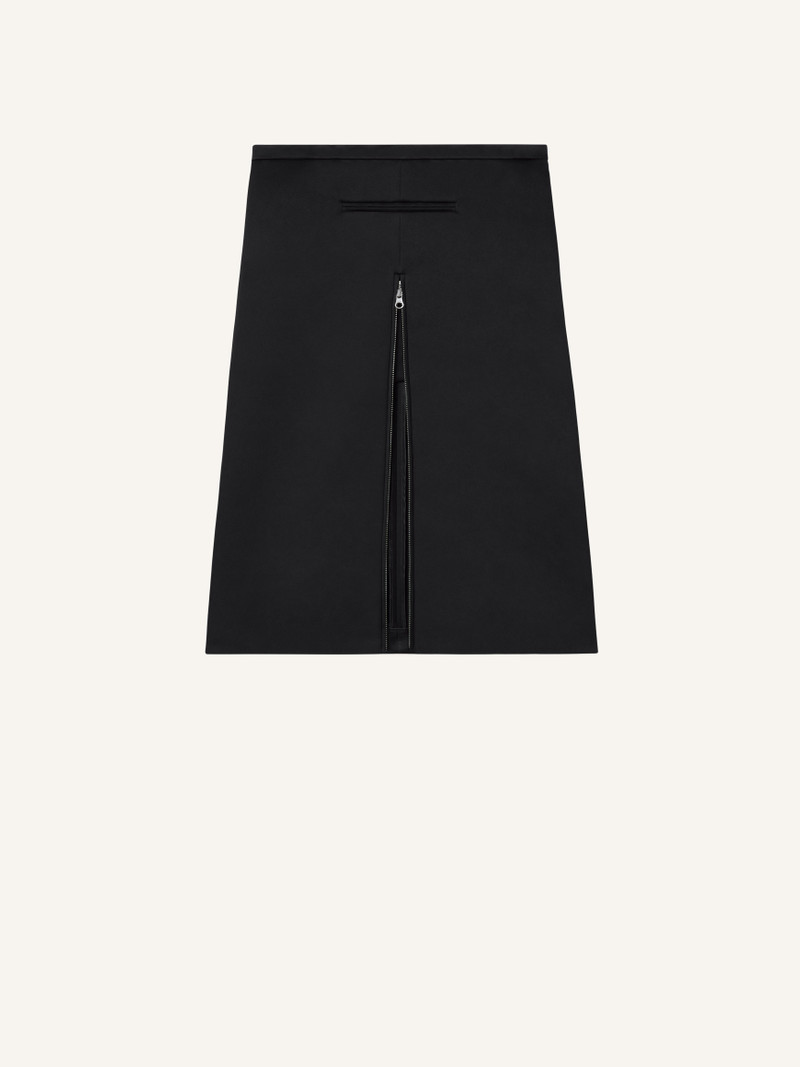 TAILORED ZIPPED SATIN MIDI SKIRT - 1
