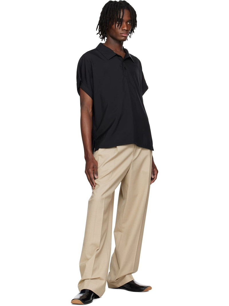 RECTO Beige Double Pleated Wide Trousers outlook