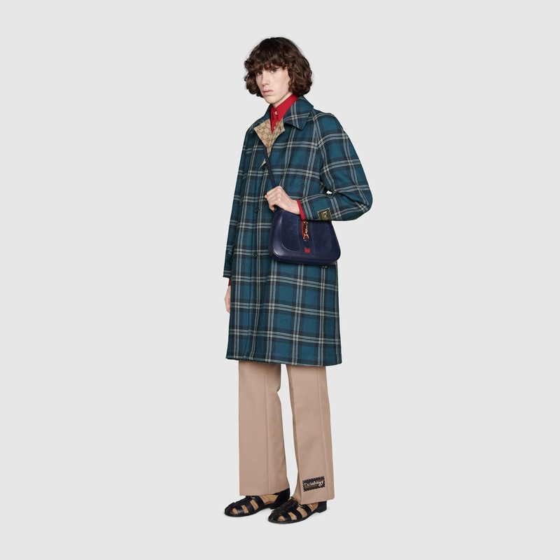 GUCCI Reversible tartan wool coat outlook