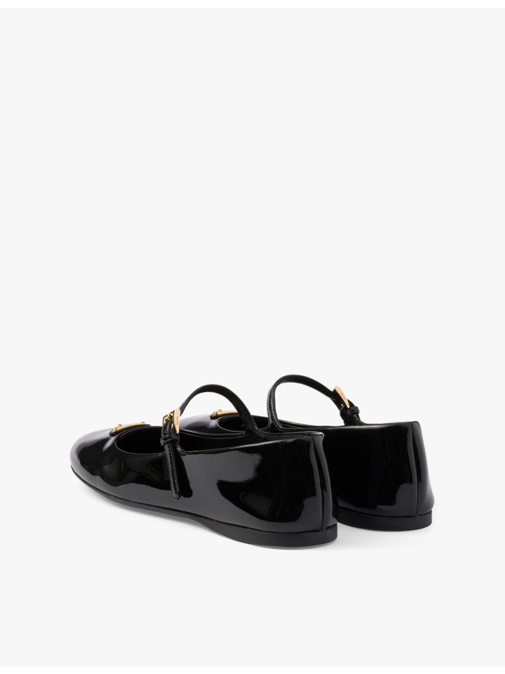 Brand-plaque patent-leather Mary Jane flats - 4
