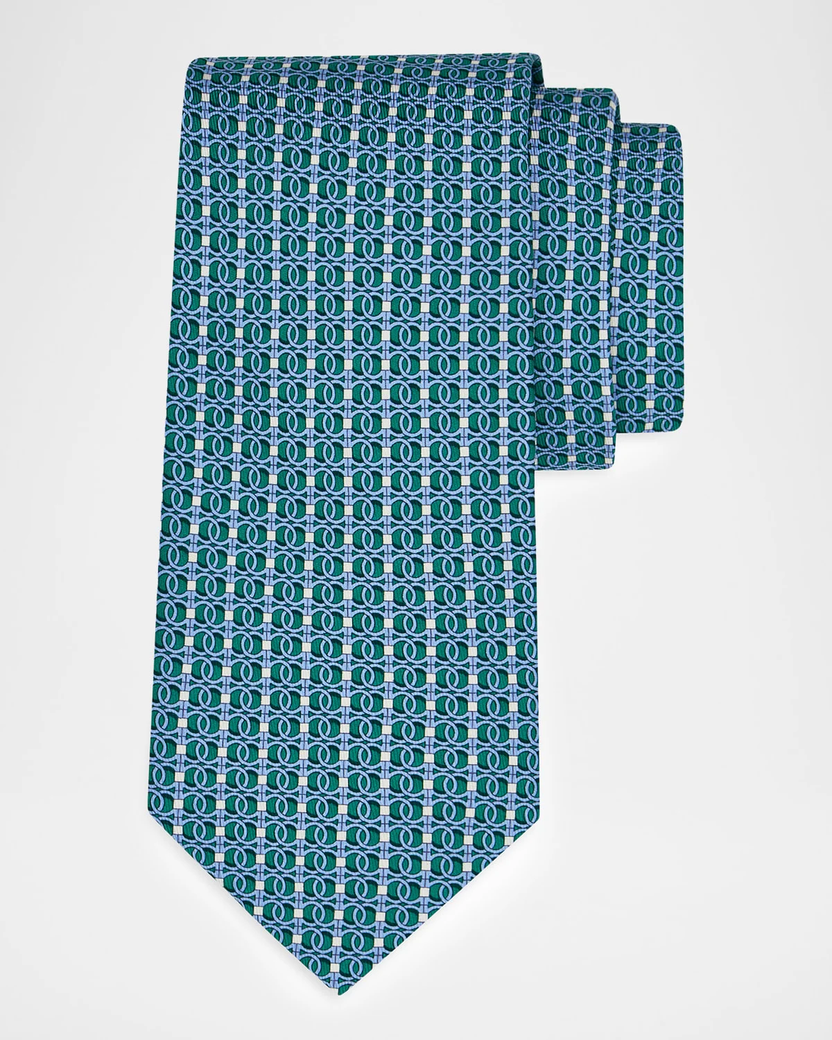 Men's Gancini Chain-Print Silk Tie - 1