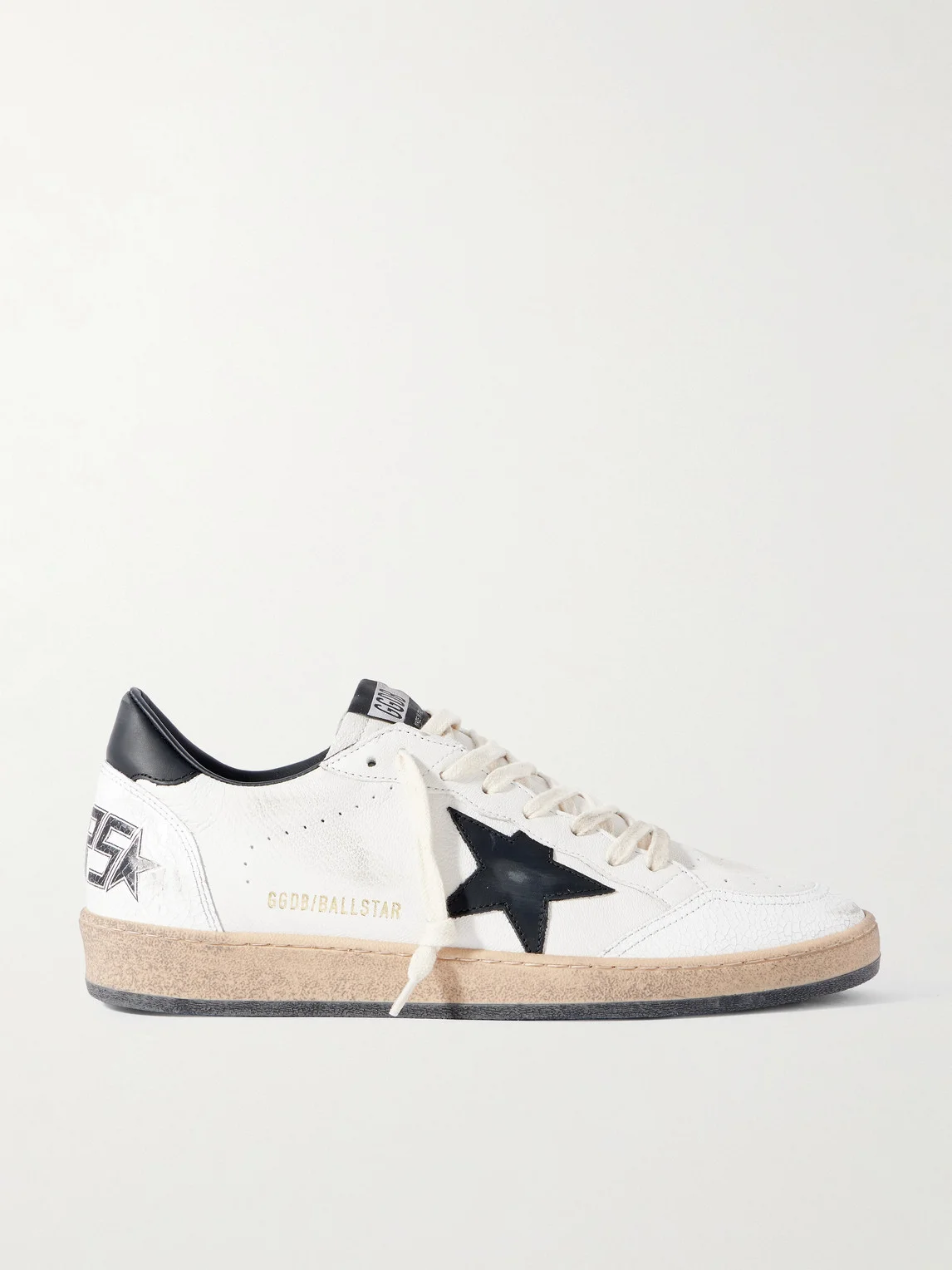 Ball Star Distressed Leather Sneakers - 1