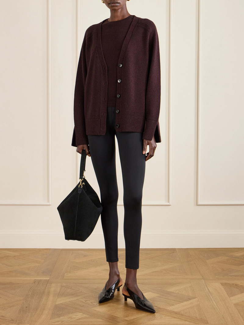 MARIA McMANUS Open-back Bow-detailed Cashmere And Cotton-blend Cardigan outlook