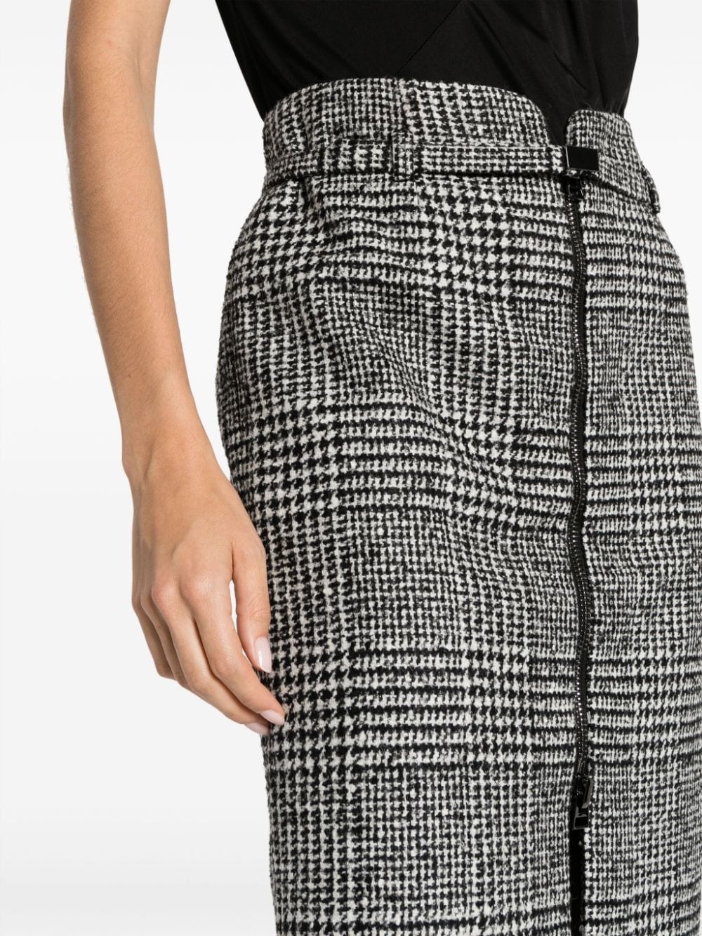 check-print pencil skirt - 5