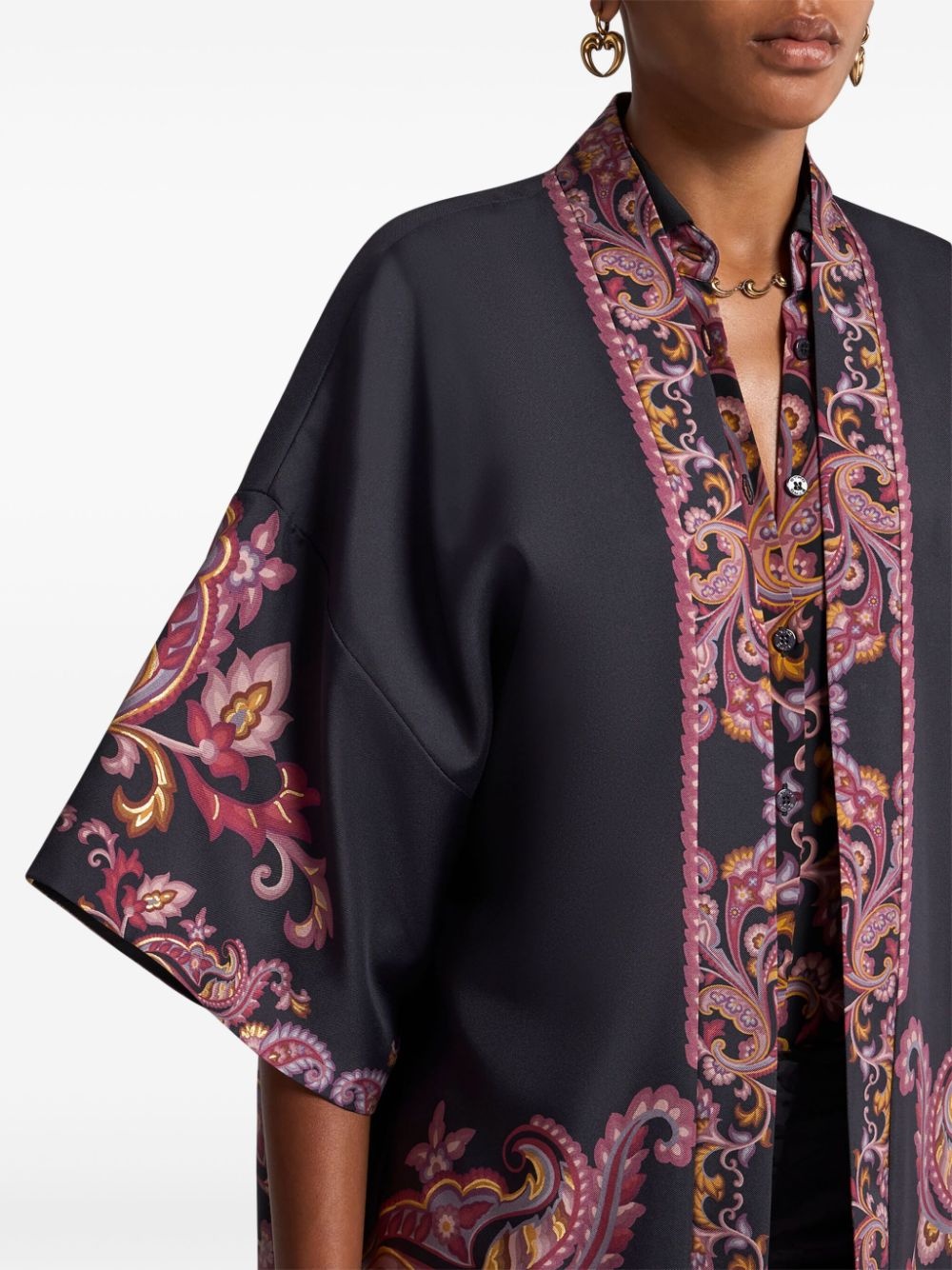 printed silk shirt - 4