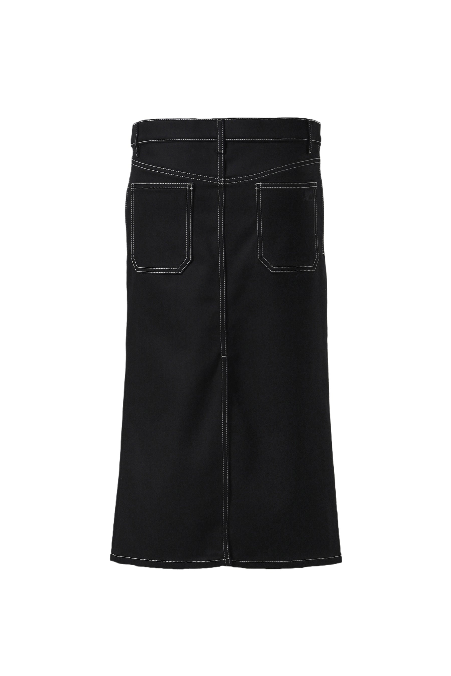 2-POCKET DENIM SKIRT / BLK/WHT - 2