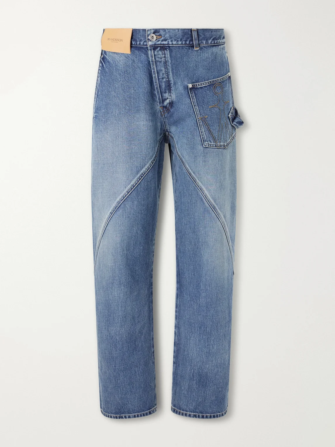 Twisted Logo-Debossed Straight-Leg Jeans - 1