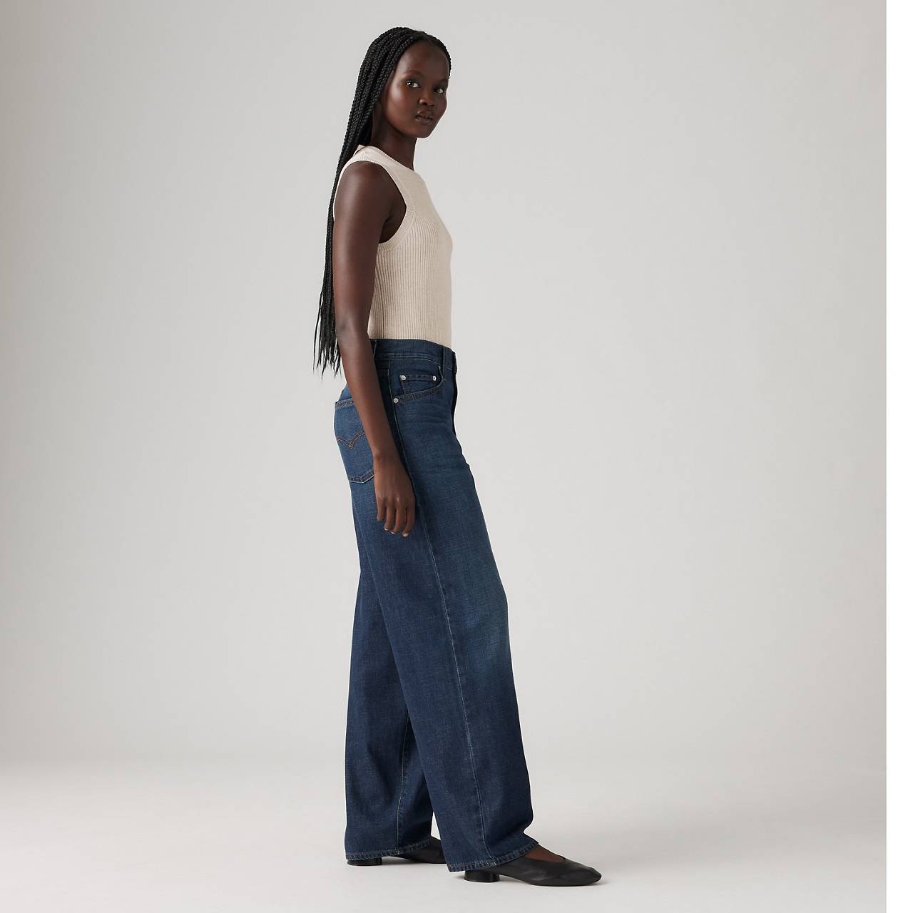 BAGGY DAD LINEN+ DENIM LIGHTWEIGHT WOMEN'S JEANS - 6
