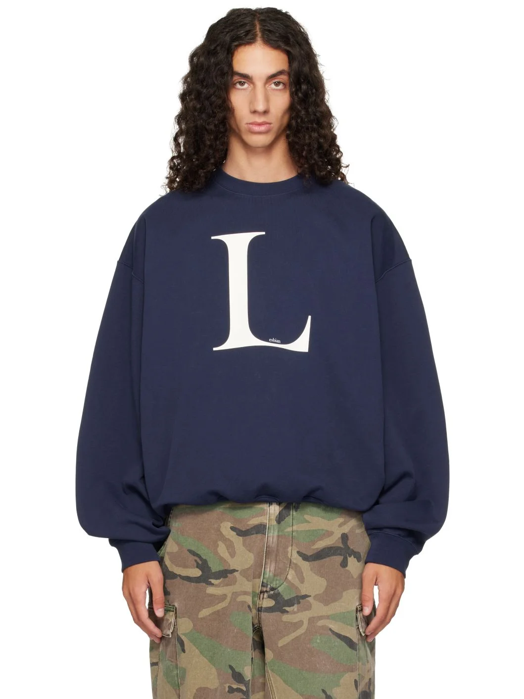 Navy 'L-esbian' Oversized Sweatshirt - 1