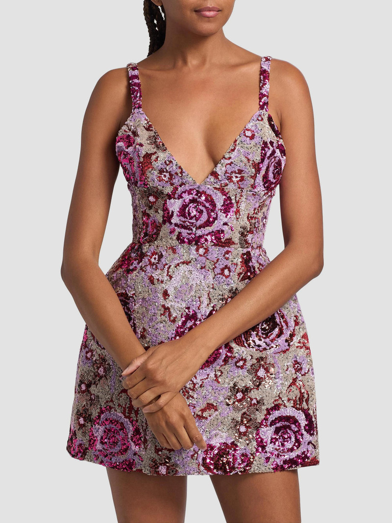 Women's Allegra Floral Sequined Minidress - Pink Multi 3