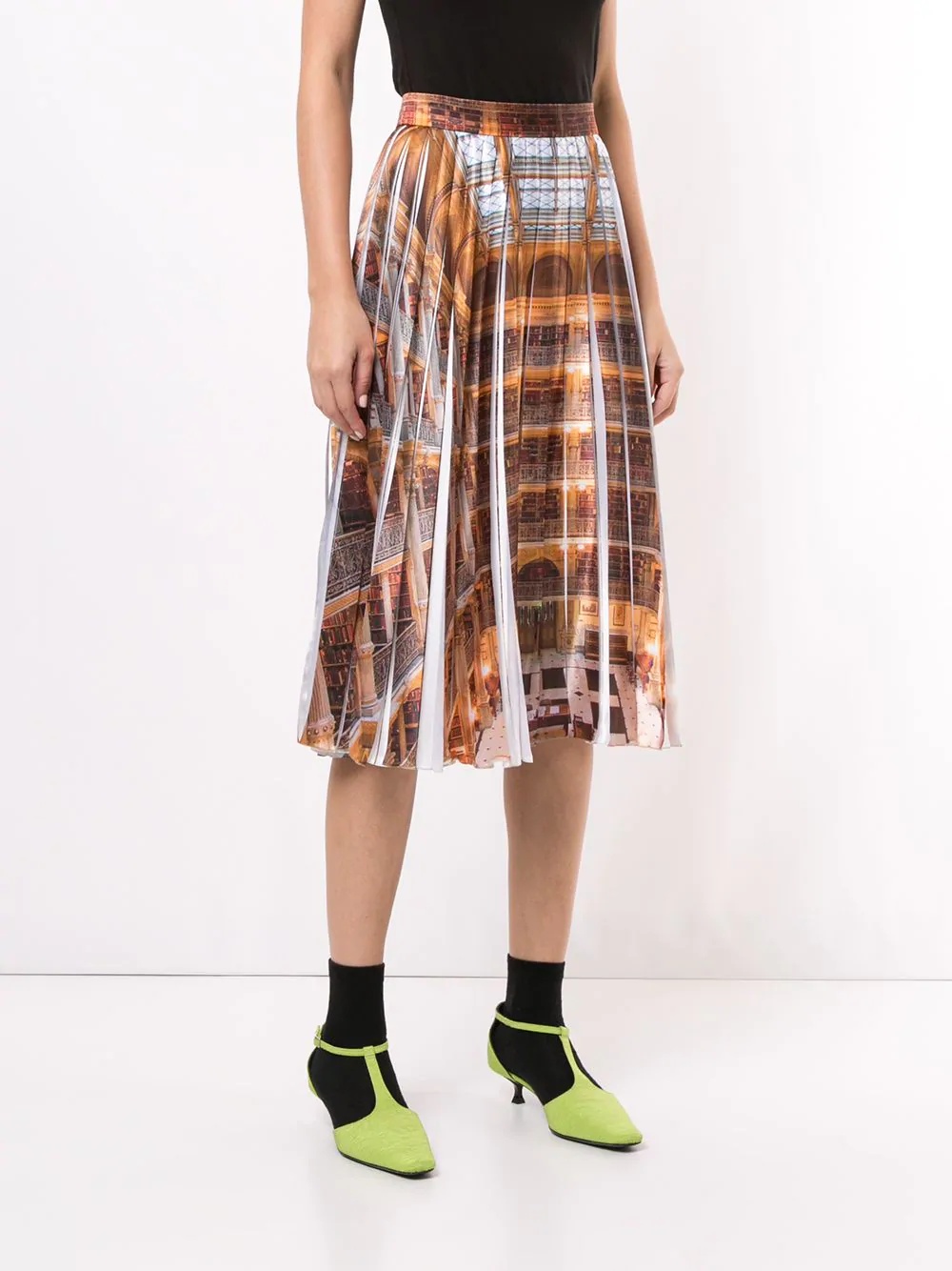 library print pleated skirt - 3