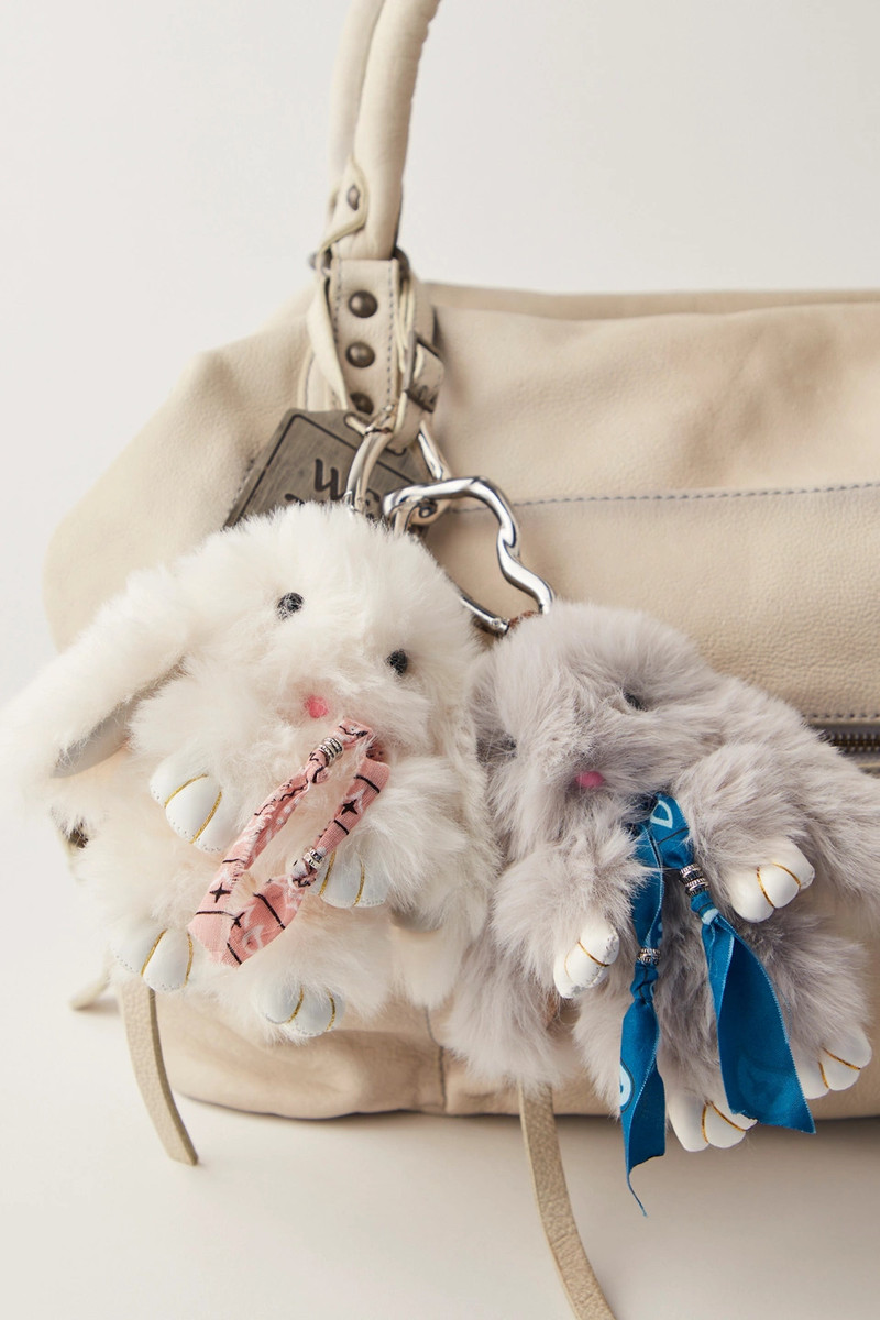 Fluffy Rabbit Bag Charm 1