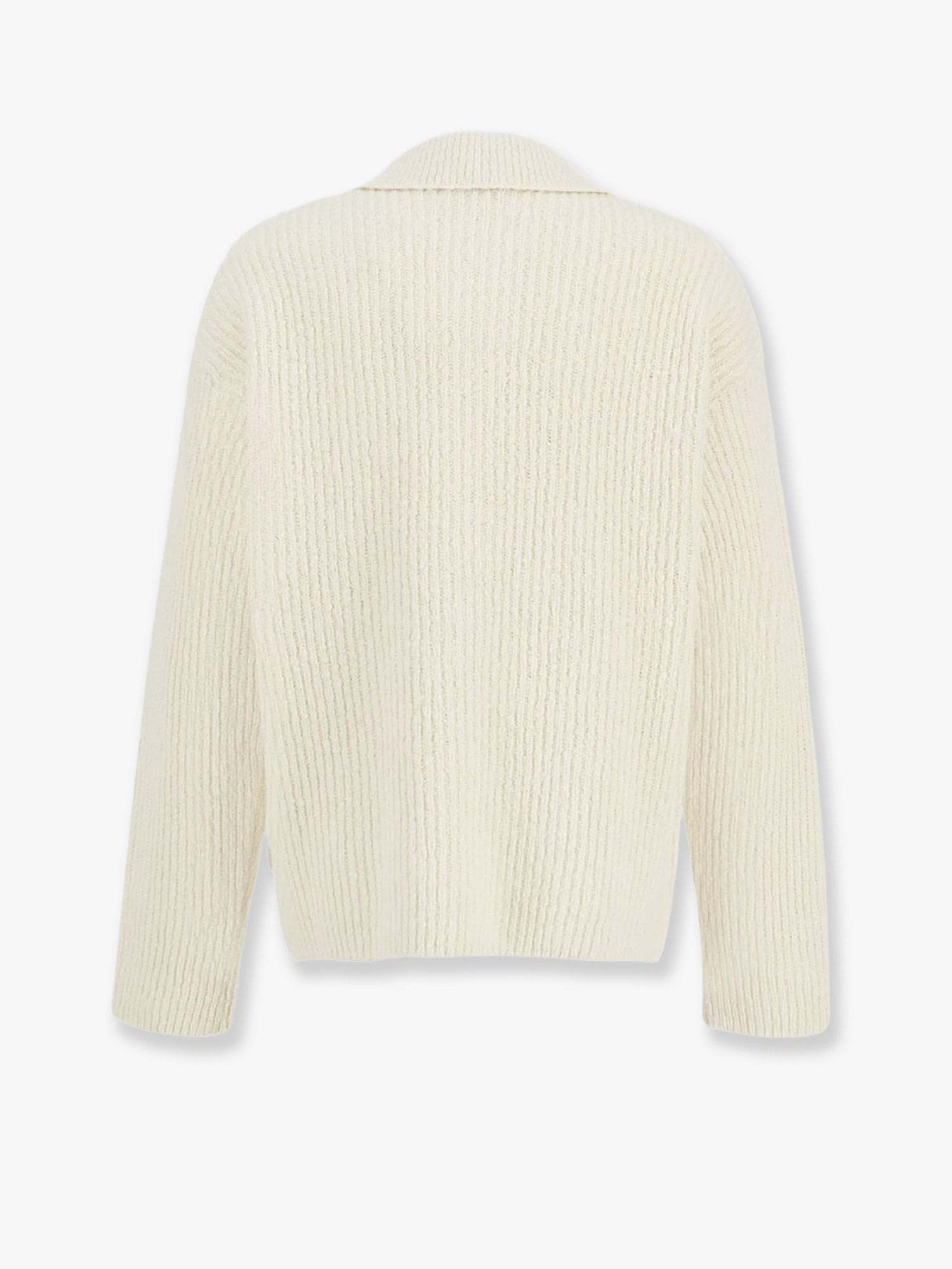 Ami Paris Wool And Cotton Ribbed Cardigan - 2