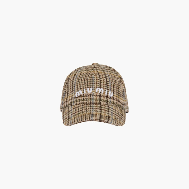 Plaid Shetland wool baseball cap 1
