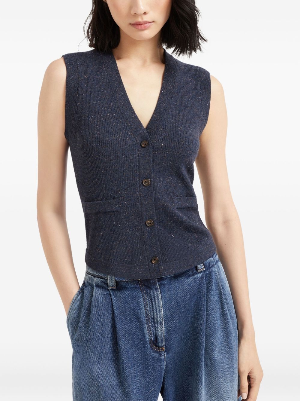 button-down vest - 3