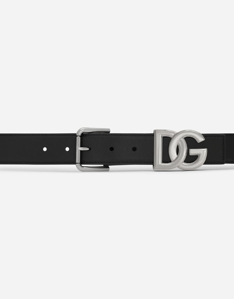 Calfskin belt with DG logo 3