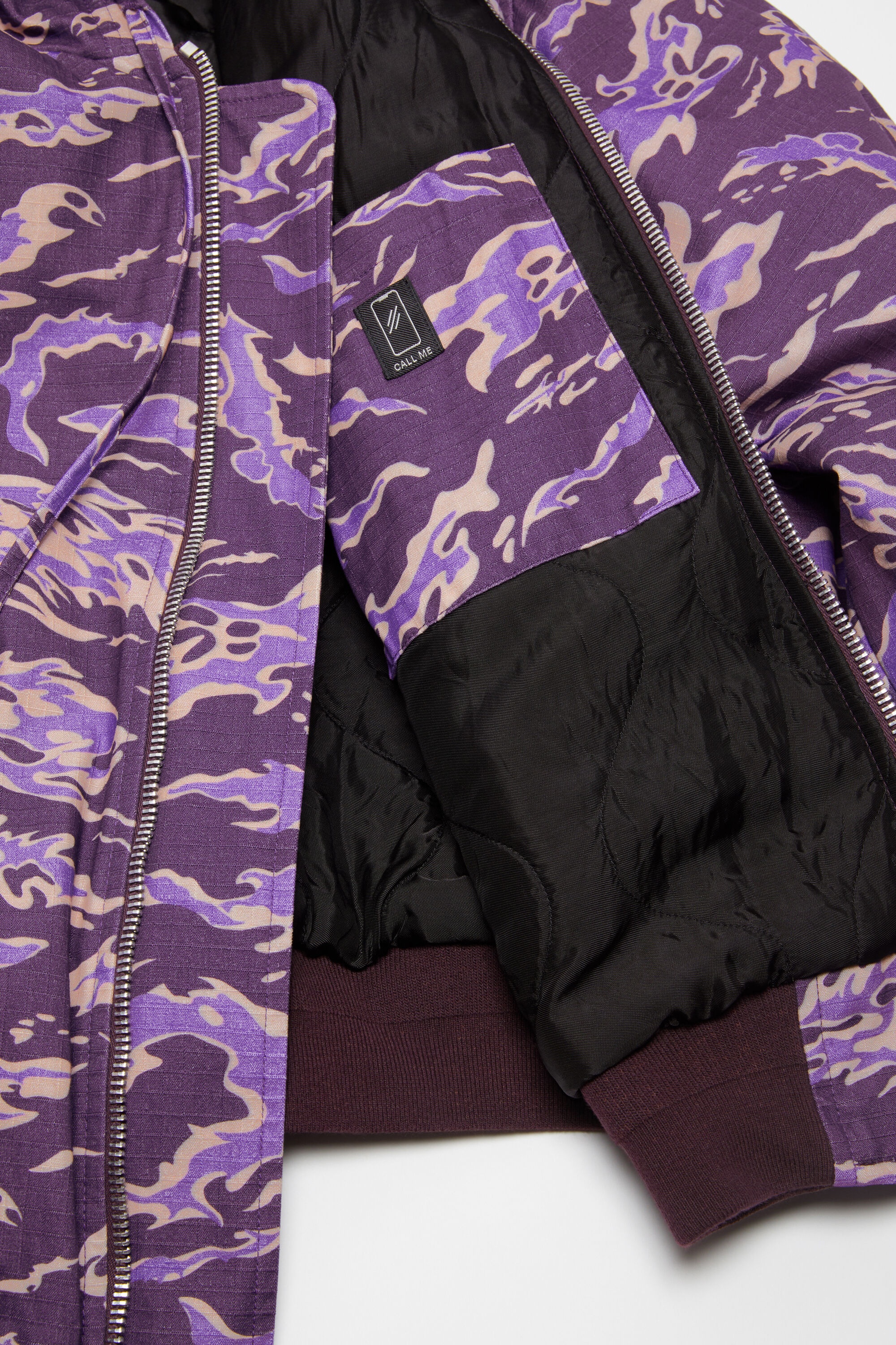 Hooded padded jacket - Purple multi - 7