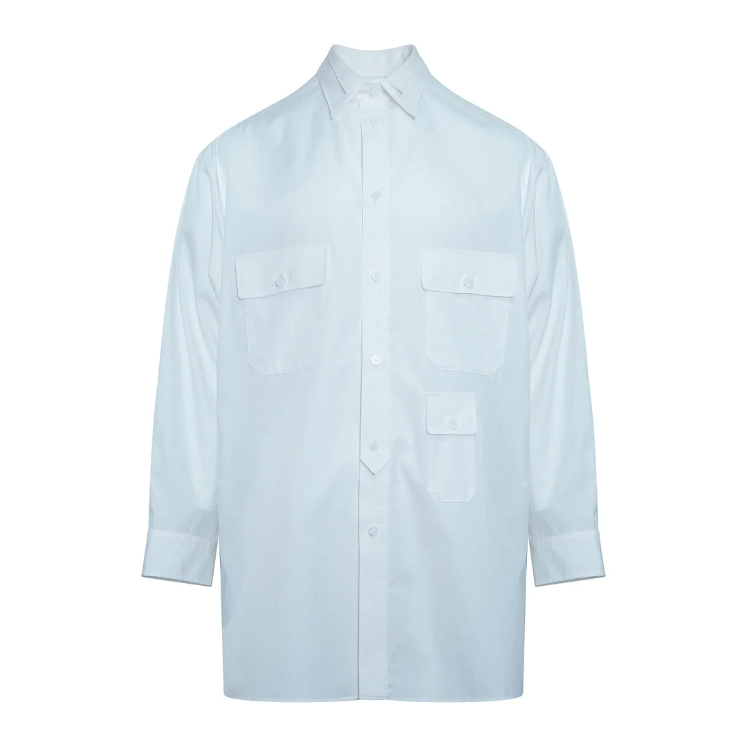 Pen Pocket Double Collar Long Sleeve Shirt - 1