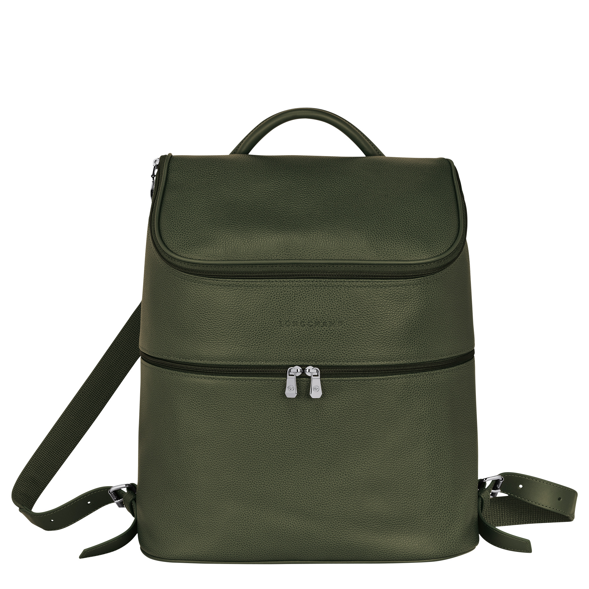 Le Foulonné Backpack Khaki - Leather - 1