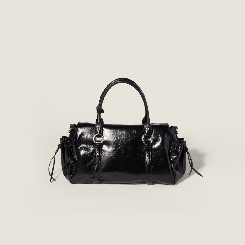 Shiny leather handbag 3