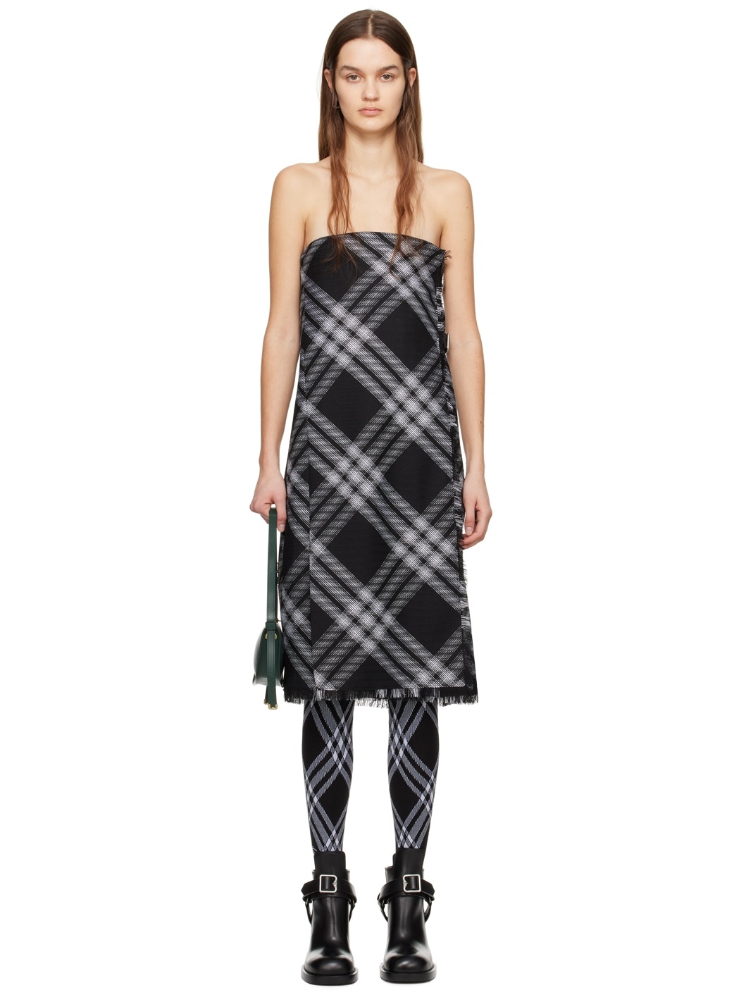 Black & White Check Midi Dress - 1
